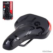 Седло велосипедное детское COMIRON MAUGLY N940 235x150 Чёрный+Красный 