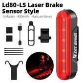 Задний габарит WEST BIKING LD80-LS лазерный с датчиком тормозов Задний габарит WEST BIKING LD80-LS лазерный с датчиком тормозов