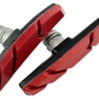 Колодки MIXIEER MX-BS127 для V-brake, 70MM, чёрные/красные, с креплением, 1 пара.