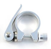 Хомут подседельный с эксцентриком, 28,6мм серебро