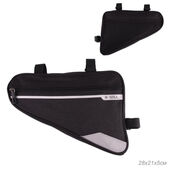 Сумка велосипедная подрамная большая BICYCLE SOUL, с боковой молнией, чёрная, 29х20х5см.