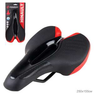 Седло велосипедное MTB COMIRON HINAULT M039R 250X155, Технологии: DW, ED. Верх: PU красный