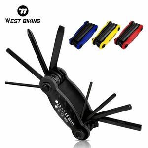 Мультитул инструмент WEST BIKING  10 в 1 чёрный/красный