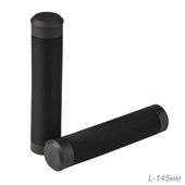 Грипсы 145 мм.материал TPE 2 шт + заглушки черный Грипсы 145 мм.материал TPE 2 шт + заглушки черный