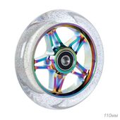 Колесо PU для трюкового самоката, обод ал.110 мм с подш.ABEC-9 JJ-032-110 прозр.