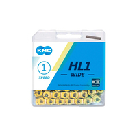 Цепь 1-ск. КМС-HL1-W (Wide) (НL-710) Gold/Gold, 100 звеньев, HALF LINK, для ВМХ и FIXIE, пин 9,5 мм