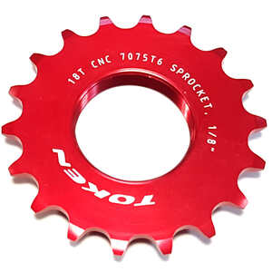 Звезда 18Тx1/8" AL7075 красная, резьба 1,37"х24t для TRACK, FIX, Single Speed.