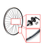 Колесо переднее 27,5 HOGGER 36H пист. под диск эксцентрик пром. чер. 