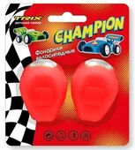 Фонари TRIX Champion детские, комплект передний задний, 2 диода, 3 режима, силикон, красные Фонари TRIX Champion детские, комплект передний задний, 2 диода, 3 режима, силикон, красные