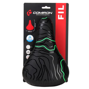 Седло велосипедное детское COMIRON FIL N964G 235x155,черно-зеленый