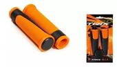 Грипсы TRIX, резиновые, 130мм, 2-х компонентные, с заглушками руля, черно-оранжевые																	
