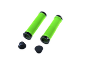 Грипсы TRIX, резиновые, 130 мм, 2 черных фикс., торцевые заглушки,зеленые