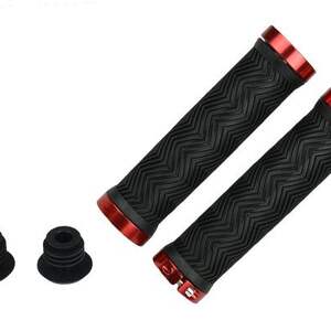 Грипсы MTB ST-58B,130мм,с 2 грипстопами, под шестигранник,черно-красные