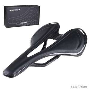 Седло велосипедное MTB карбоновое ZEON IREMEL TX-05B 275X143мм вес 120+/- 5 гр. чёрное  /уп 20/					
