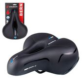 Седло велосипедное комфортное COMIRON BERN N669A 255x210, Технологии: ED, Эластомер, Чёрный+Синий Седло велосипедное комфортное COMIRON BERN N669A 255x210, Технологии: ED, Эластомер, Чёрный+Синий