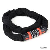 Замок кодовый R-LOCK CHAIN 1200мм, тролщ.6 мм, чёрно-красный. 