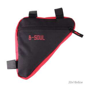 Сумка велосипедная подрамная BICYCLE SOUL, с бок. молнией, креп.velcro, чёрно-красная, 20х18 739028 