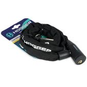 Замок велосипедный HOGGER, цепь с ключами 3,5×1200мм, в тканевой оплетке, черный