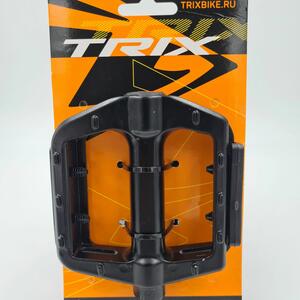 Педали TRIX PLATFORM алюминиевые, 107x98мм, резьба 9/16", с шипами, черные	