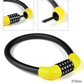 Замок тросовый кодовый R-LOCK BIG03, 5 разрядов, 570мм в асс.